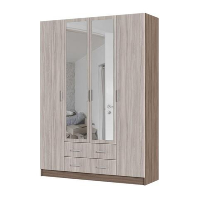 Квадро Шкаф 4-х дверный Ясень шимо темный / Ясень шимо светлый