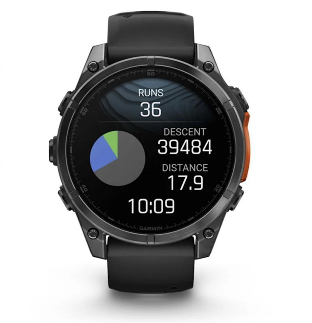 Умные часы Garmin Fenix 8, 47 мм, AMOLED, Slate Gray with black silicone band