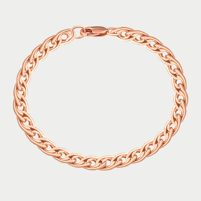 Браслет цепной из розового золота 585 пробы с плетением "Нонна" (арт. НБ 12-200ПГ 1.00)