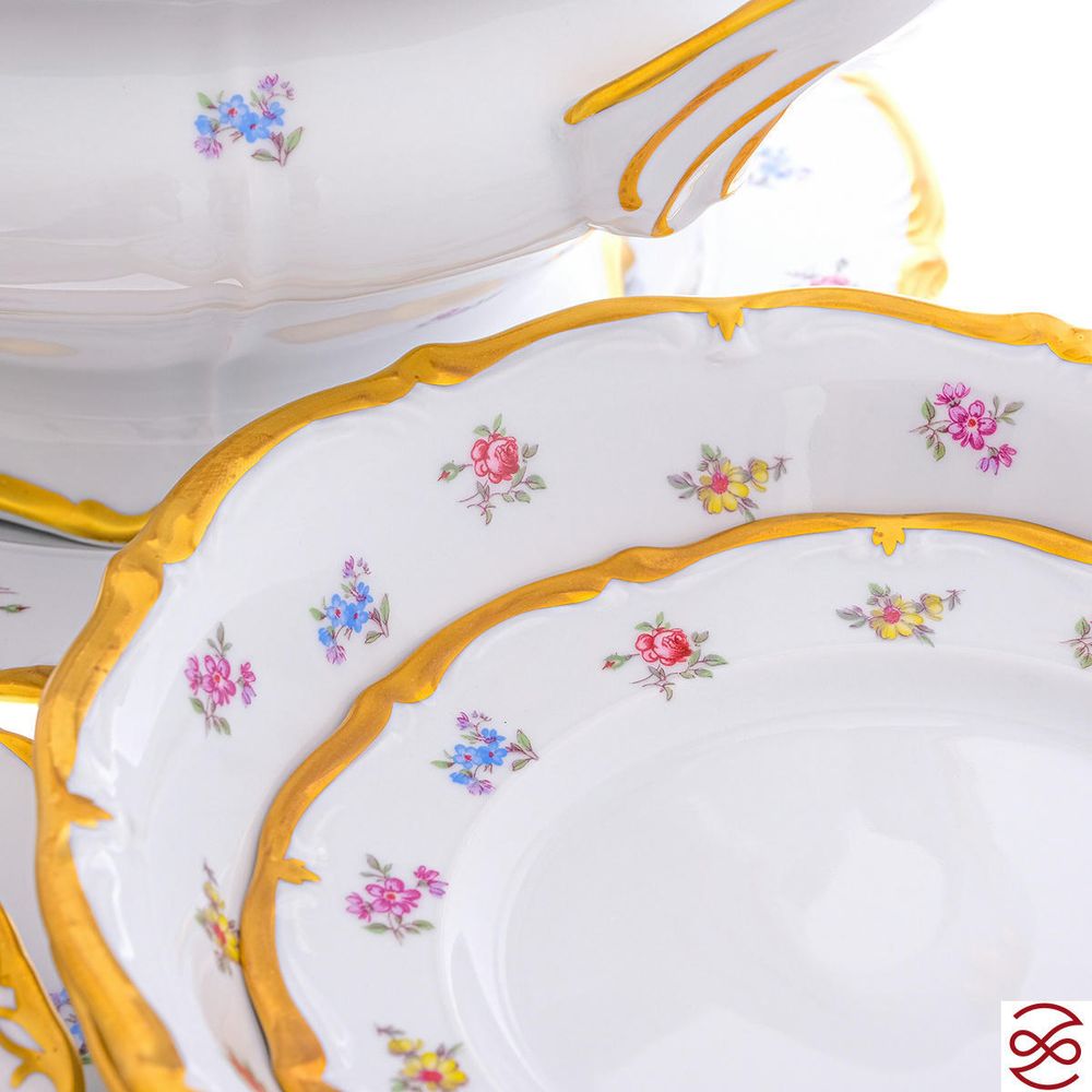 Столовый сервиз Queen's Crown Мелкие цветы на 6 персон 26 предметов (без супника)