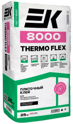 Плиточный клей для керамогранита крупного размера ЕК 8000 THERMO FLEX (25кг)