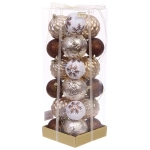 Новогодние шары «Изыск» 8/6 см (набор 18 шт), Шоколад/Шампань/Белый