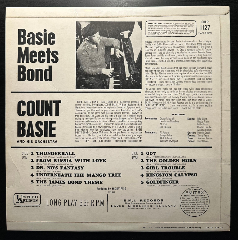 Count Basie And His Orchestra - Basie Meets Bond (Англия 1966г.)
