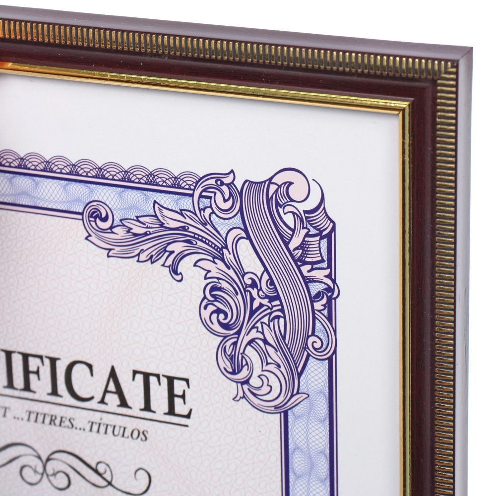 Фоторамка 30*21см «Дипломат» шоколад с золотом, пластик