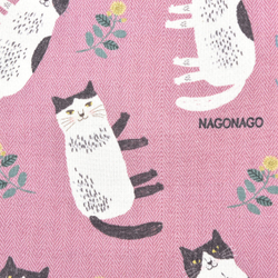Сумка шоппер большой с изображением котов "NAGONAGO", розовый, 23-6560-1, KUSUGURU