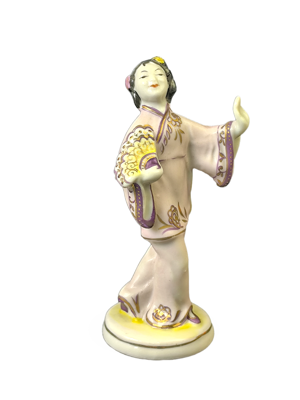 Фарфоровая статуэтка "Китаянка с веером" Гжель