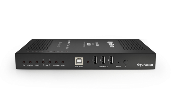 Wyrestorm NHD-610-TX-V2 - передатчик 4K UHD (60 Гц, 4:4:4) видео по IP сети (10 Гб), HDMI 2.0, Dante/AES67, Audio De-embedded, USB 1.1 передает только HID.