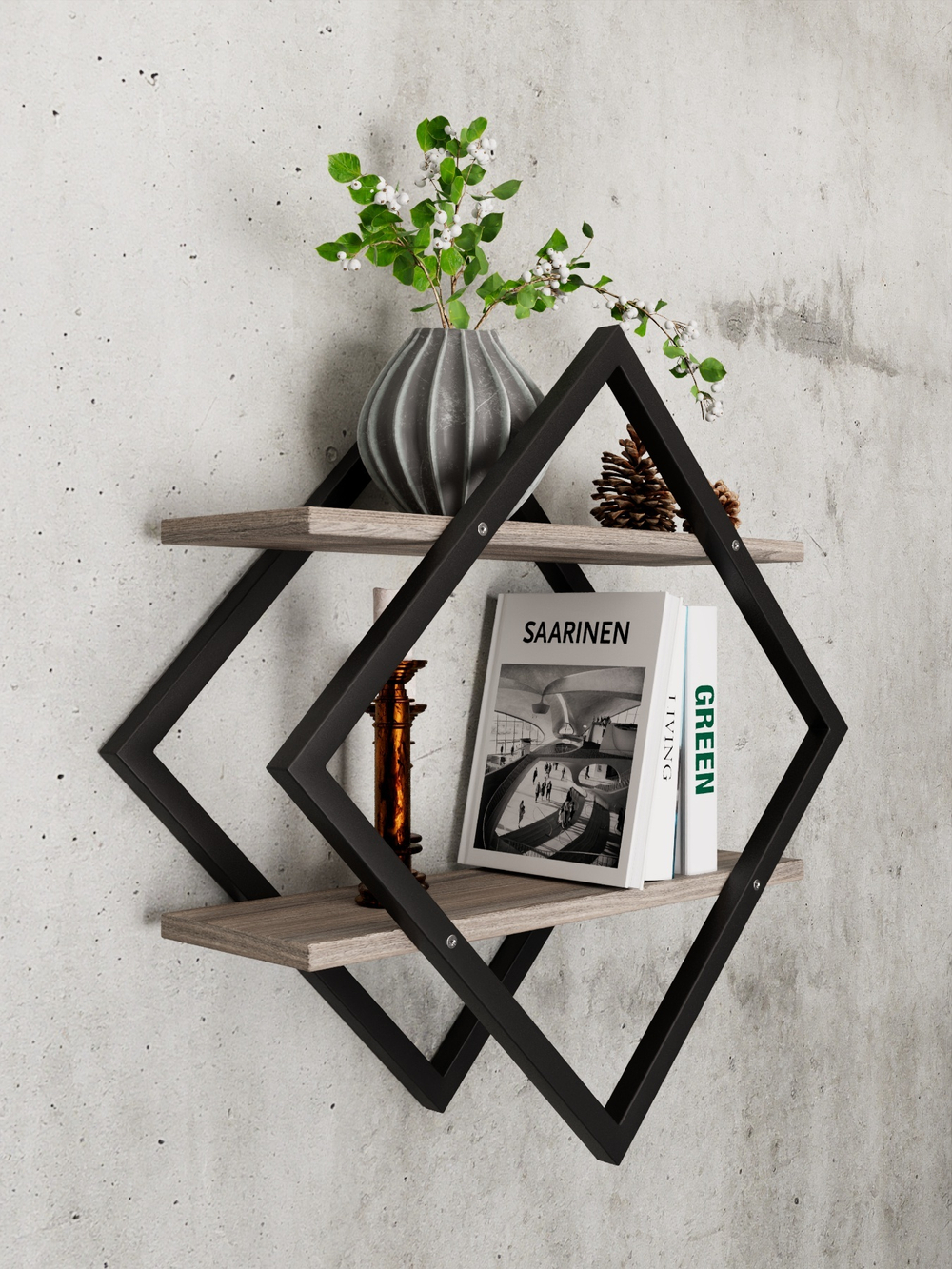 Полка настенная ромб лофт FORMA
