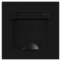 Розетка Intro Accent 6-203-05 с заземлением 2P+E Schuko с крышкой 16А-250В IP20 СУ антрацит