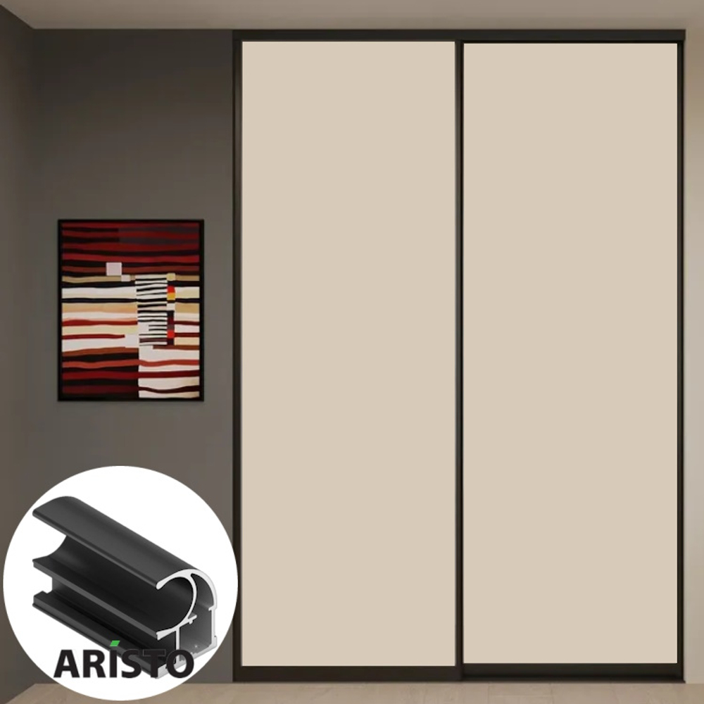 Дверь-купе ARISTO С, ЛДСП EGGER, профиль черный велюр (18 цветов)