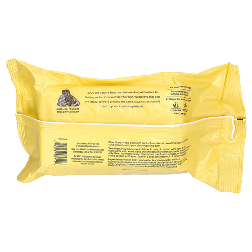 Burt's Bees, дезодорирующие салфетки с гамамелисом, для собак, лемонграсс и шалфей, 100 шт.