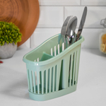 Сушилка для столовых приборов 2-х секционная, цвет фисташковый