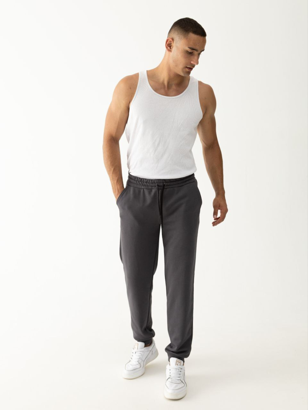 Брюки спортивные мужские(без начеса).Графит