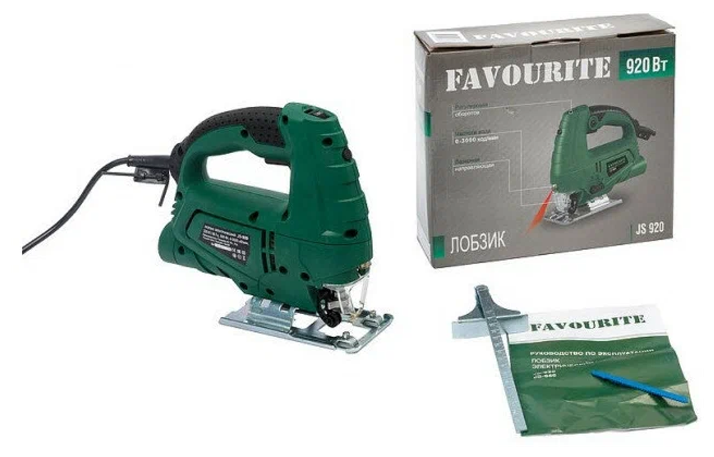 Лобзик FAVOURITE JS 920 920Вт, 0-3000ход/мин, лазер, дер-65мм, мет-6мм (JS 920)