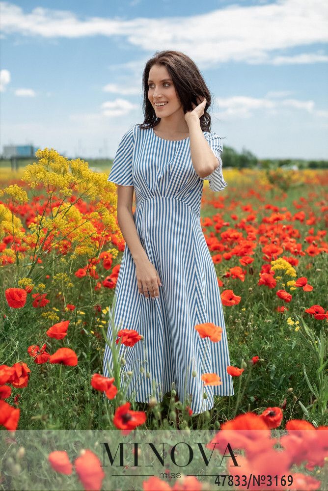 Платье 3169-голубой Minova