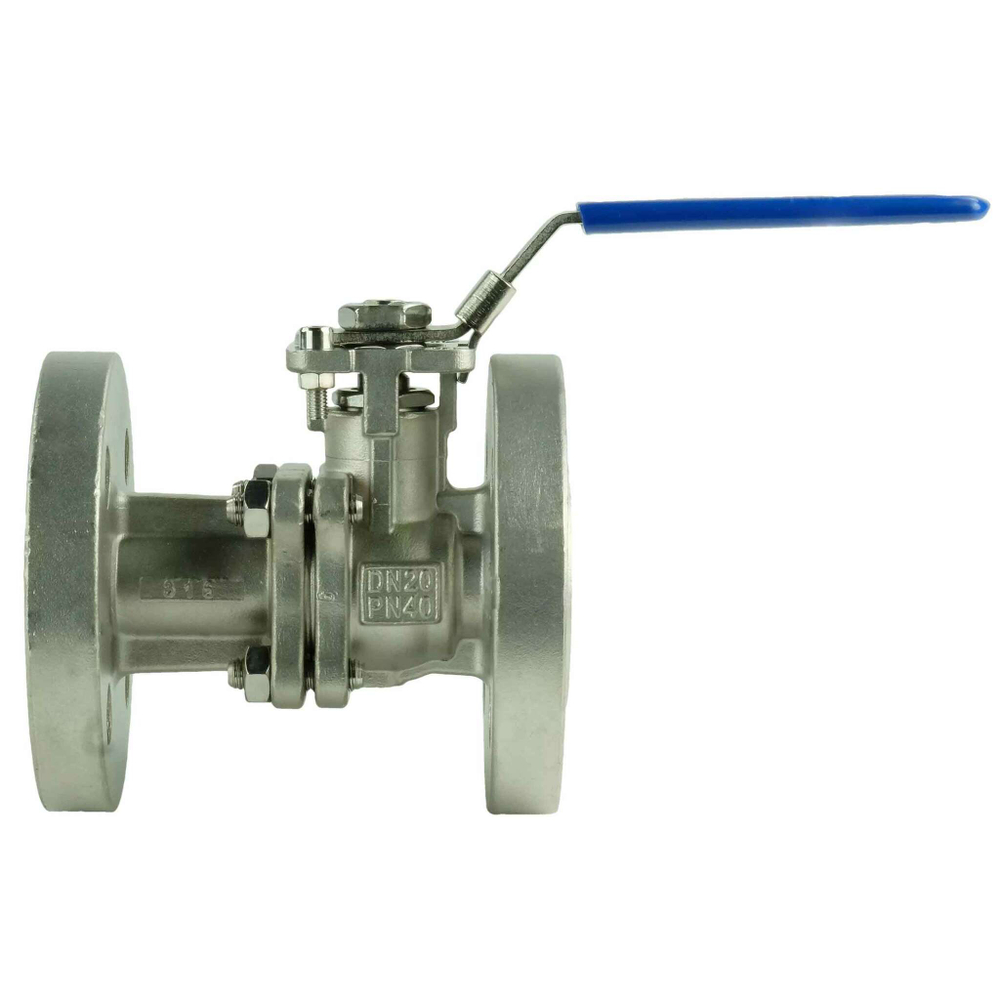 Stainless steel ball valve Elephant BV.F.Fb.316.200 290-720 psi, full port, flanged connection Class 150/300, with ISO 5211 mounting pad and handle