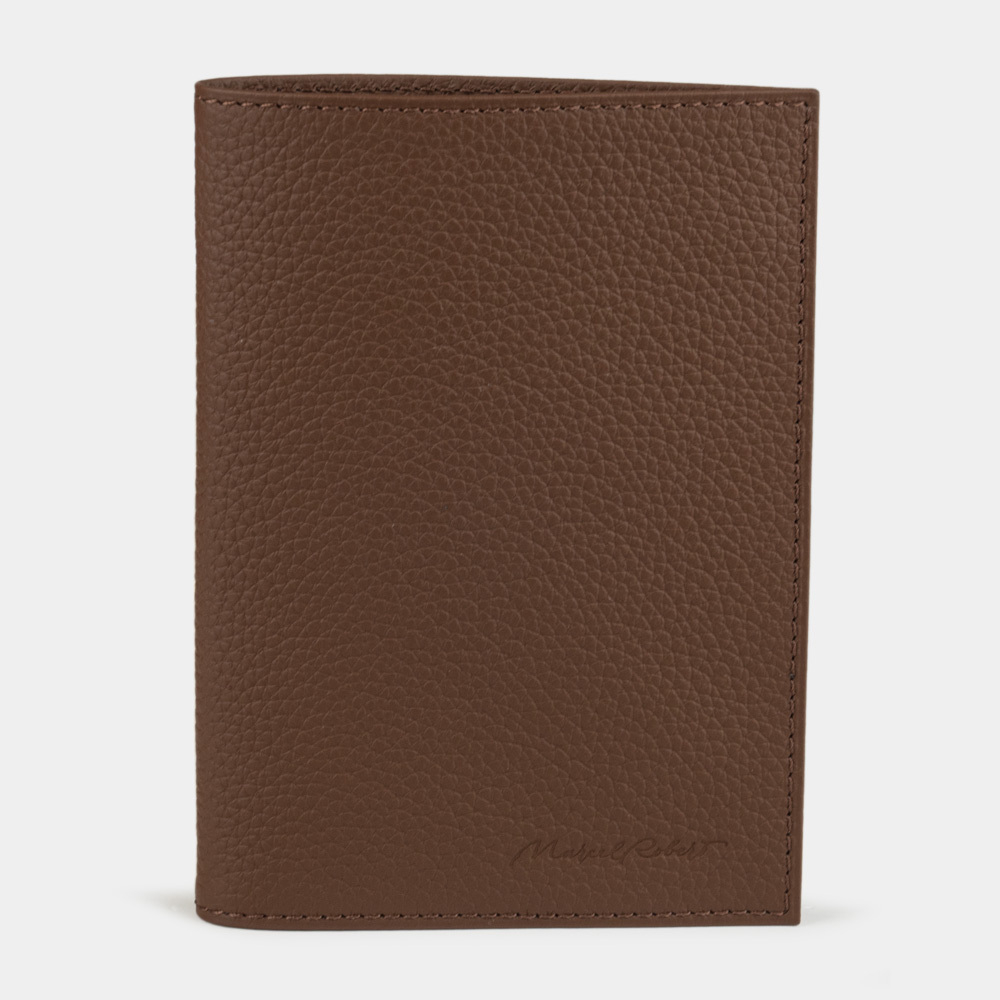 Обложка для паспорта и автодокументов Moscou Easy из натуральной кожи теленка коричневого цвета