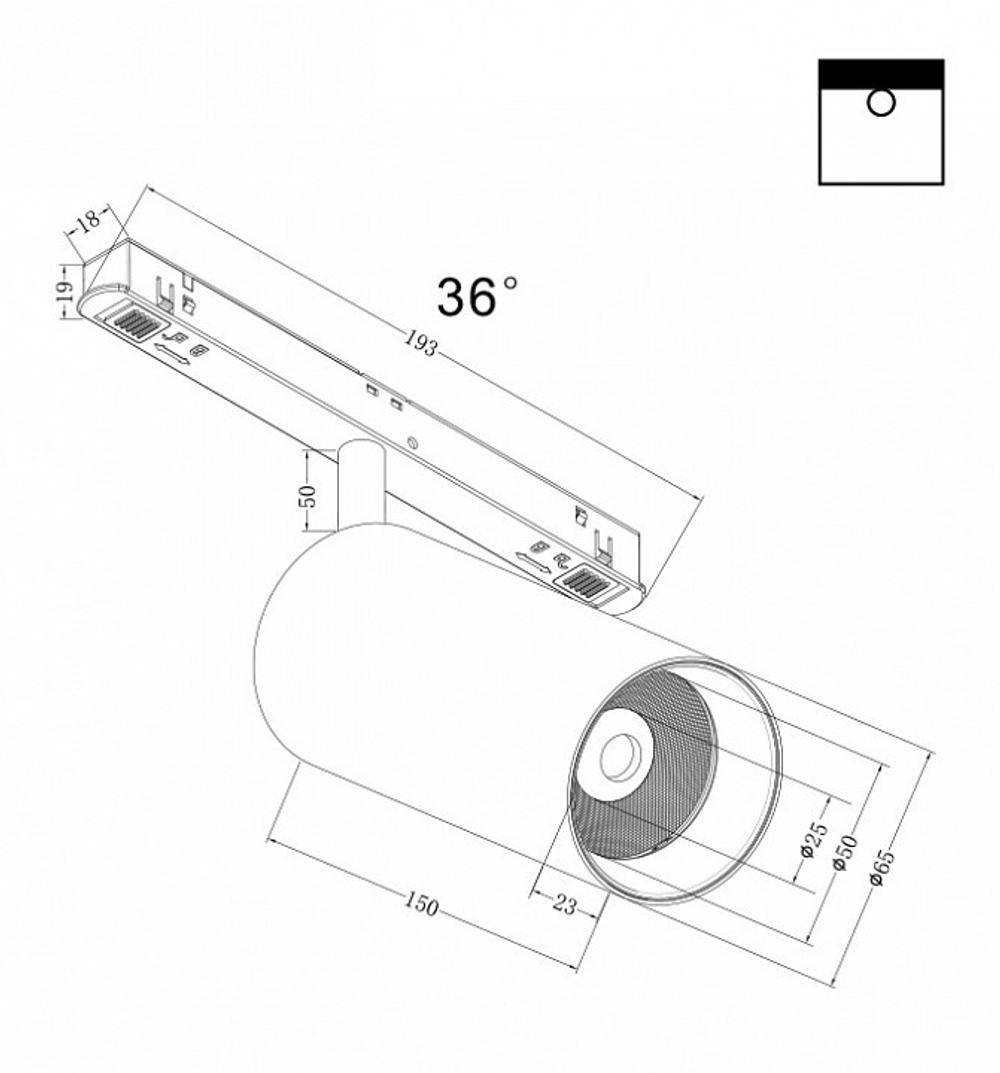 Трековый светильник Maytoni Technical TR032-2-20W3K-M-B