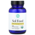 Ora, Sol Food, растительный витамин D3, ваниль, 2000 МЕ, 30 жевательных таблеток