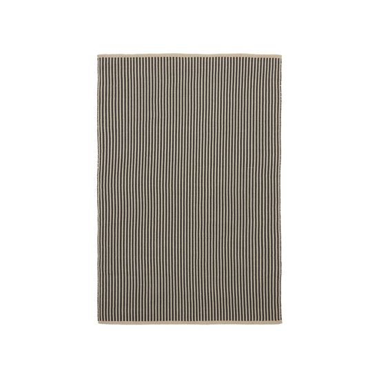 Satanca Ковер в бежевую и черную полоску из синтетики