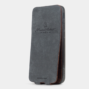 Чехол для iPhone 15 Pro Max из кожи крокодила, коричневого цвета