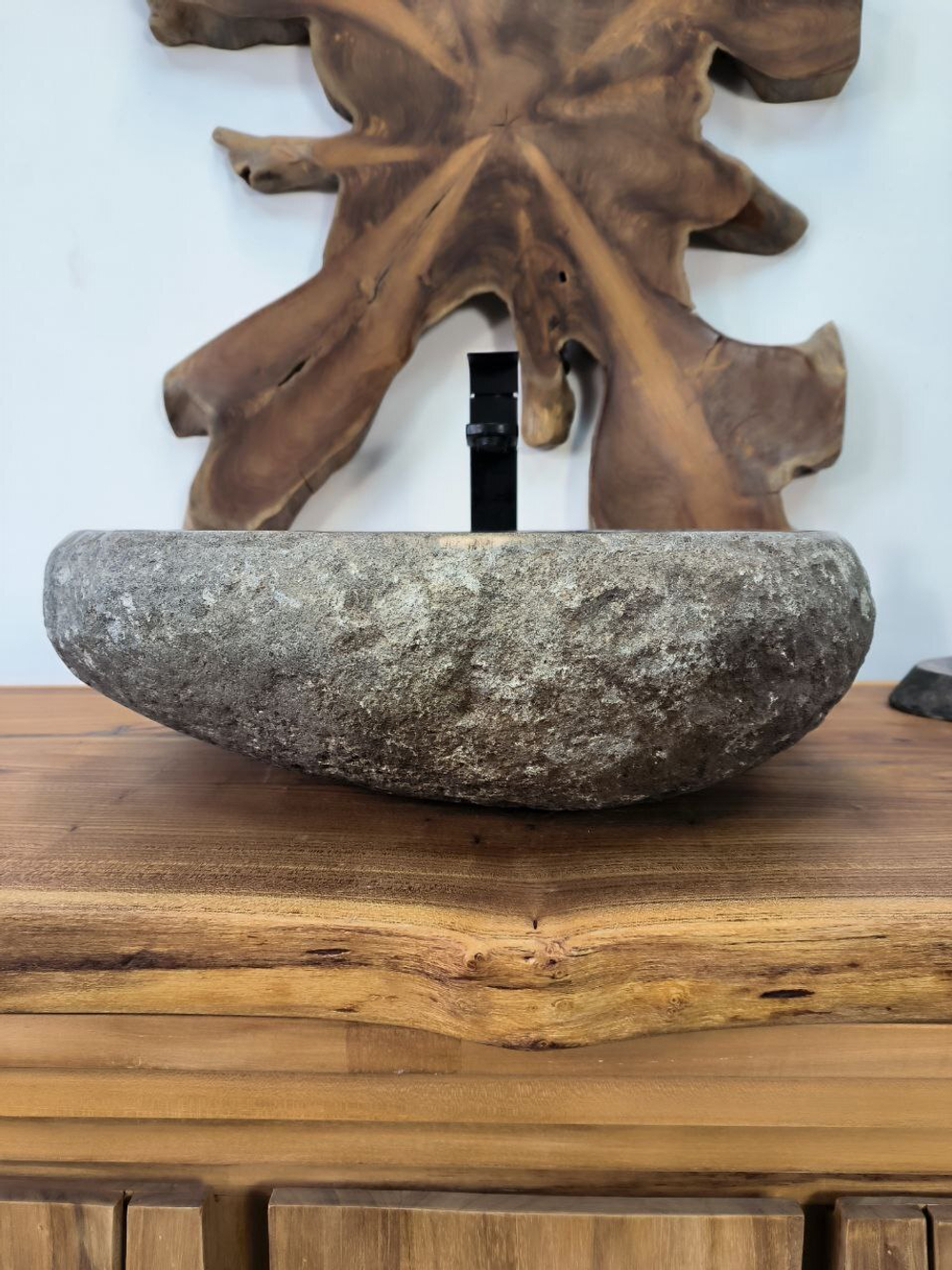 Раковина из речного камня RS-65884 46х44х15 из натурального камня