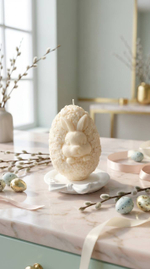 Свеча Пасхальное яйцо "Заяц в ромашках", люкс версия