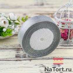 Лента парчовая 30 мм  (22 метра, цвет серебро)