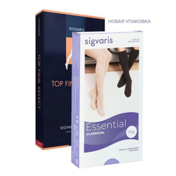 Чулки до паха Sigvaris Top Fine Select, 1 класс компрессии, открытый мысок