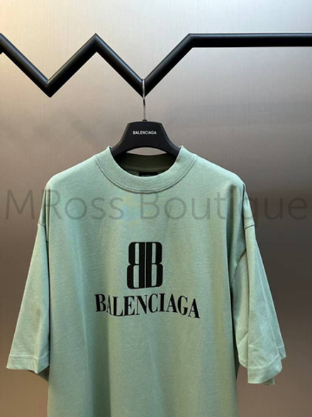 Женская футболка Balenciaga цвета хаки