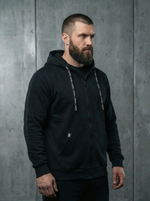 Толстовка с капюшоном и карманом на молнии мужская LEGENDA Urban черная