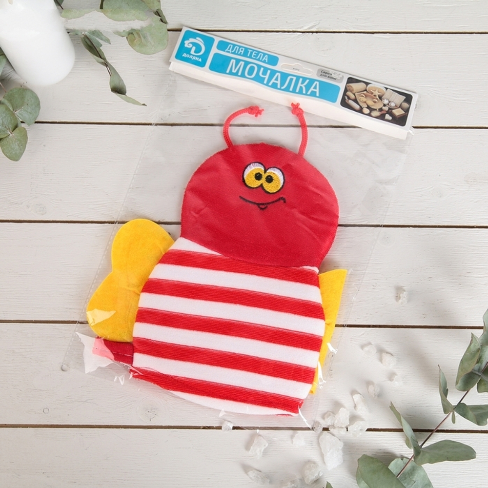 Мочалка варежка детская, "Пчелка", цвета МИКС 143049