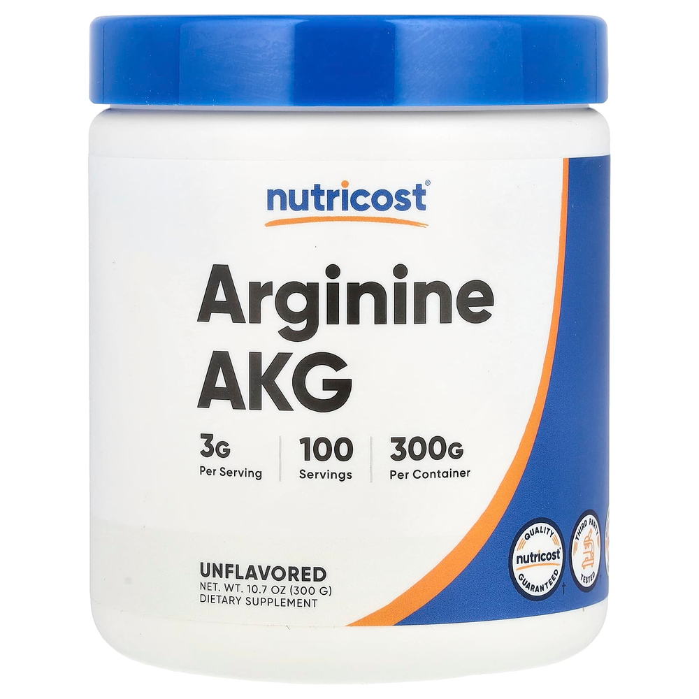 Nutricost, Аргинин AKG, без добавок, 300 г (10,7 унции)