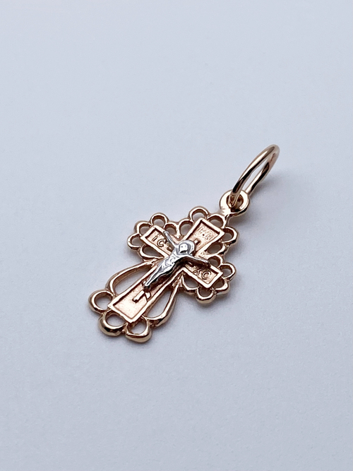 Крест из серебра/Позолота/С подвижным ухом