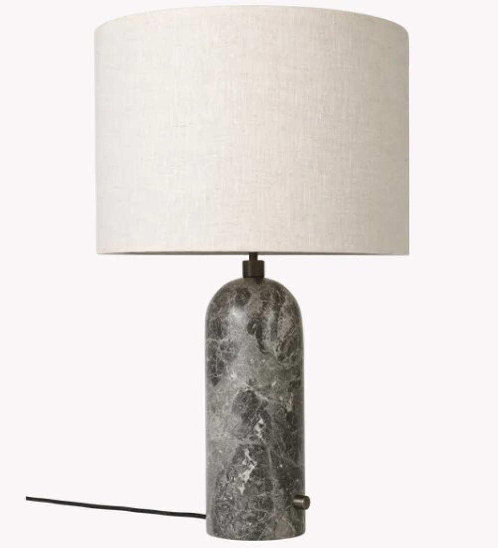 Лампа настольная Gravity  GUBI лен/ мрамор/grey 130х65х440