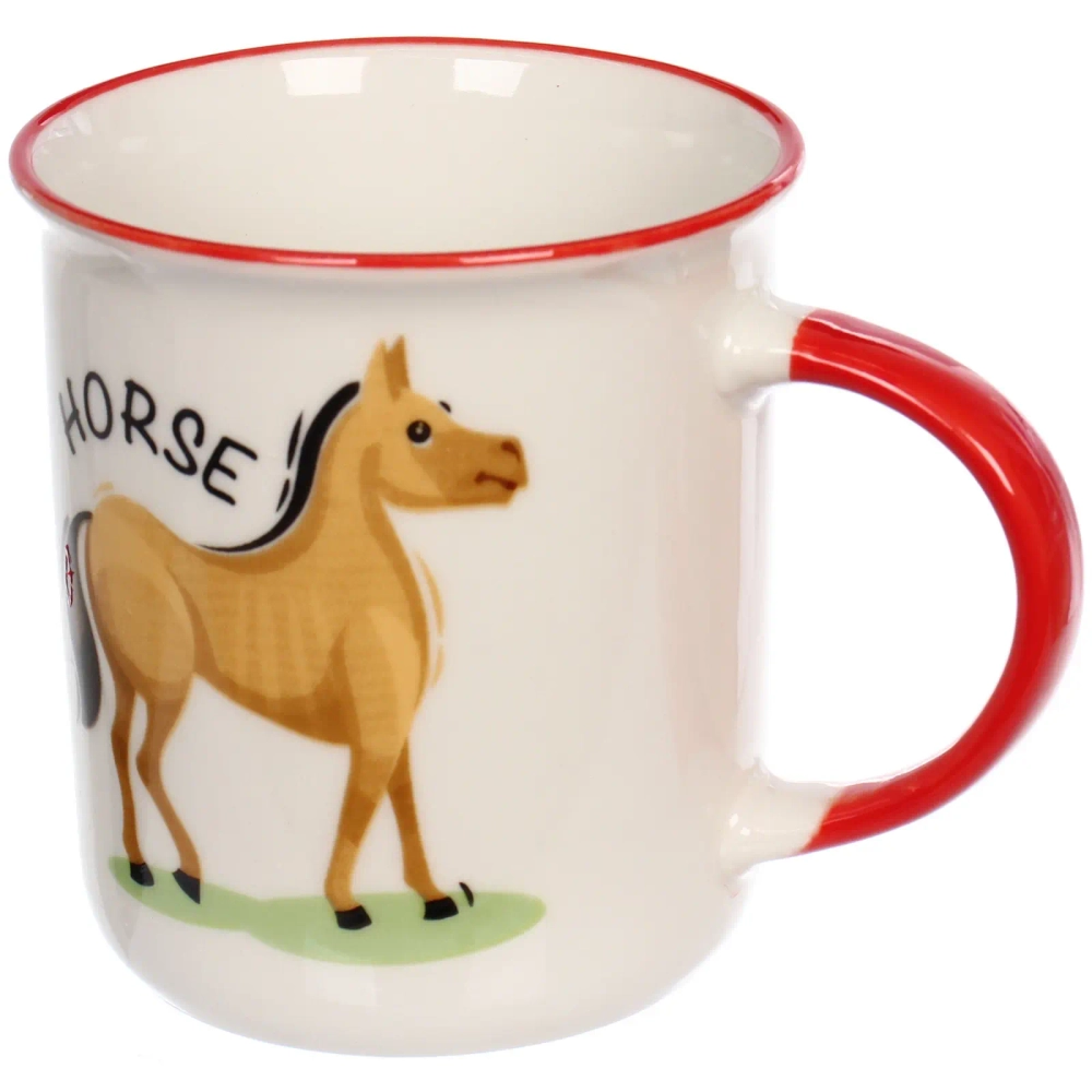 Кружка керамическая 300мл «Игривые кони», микс рисунков