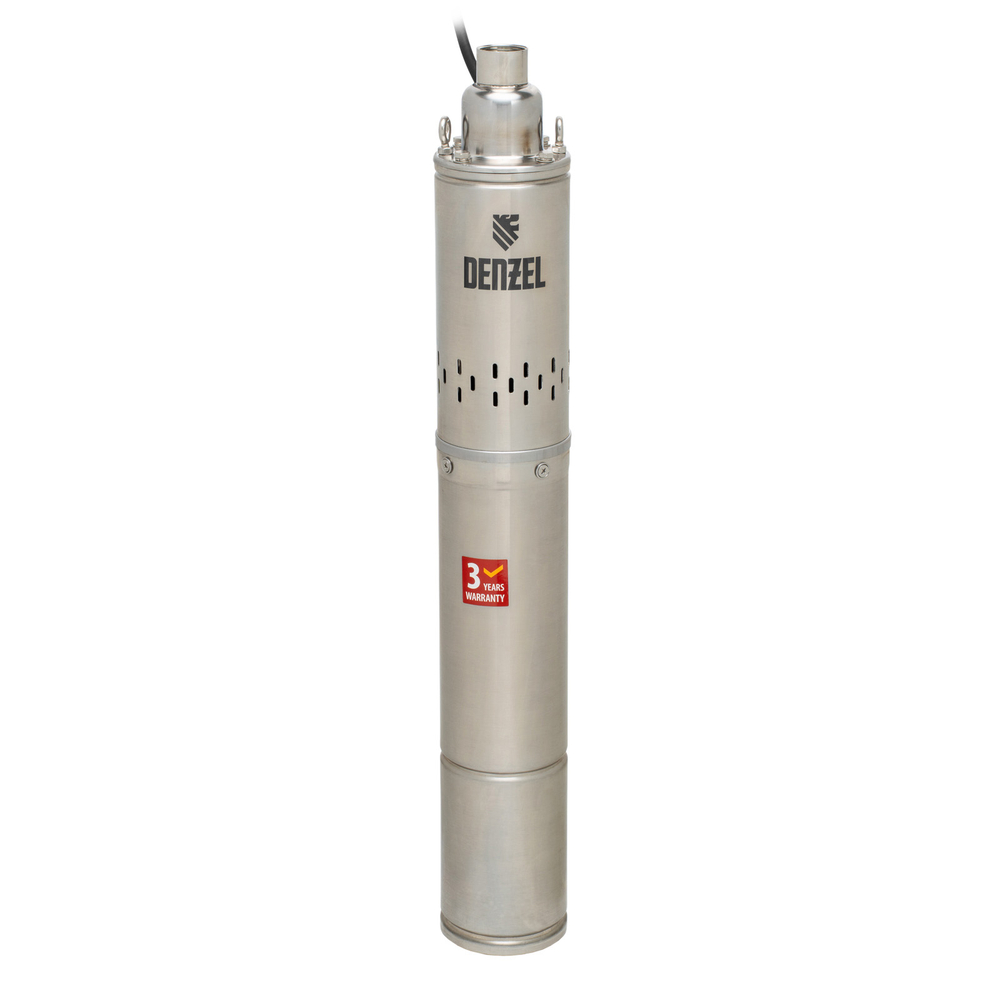 Скважинный насос DWS-4-150, винтовой, диаметр 4", 1300 Вт, 2000 л/ч, напор 150 м Denzel
