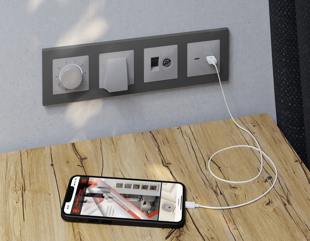 AP4125 Лицевая панель ALFA (Серебро глянец) для компьютерной/телефонной + TV розетки RJ-45/RJ-11 QUANT