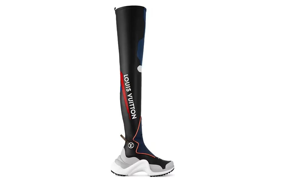 LOUIS VUITTON Archlight Knee high Boots Women"s Black Blue Red