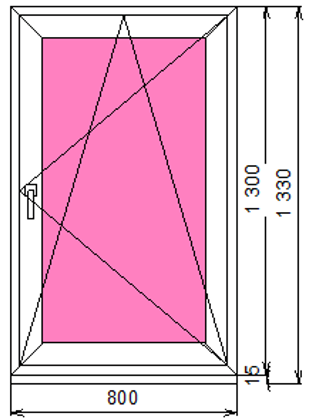 Пластиковое окно 1300 х 800 ТермА Эко
