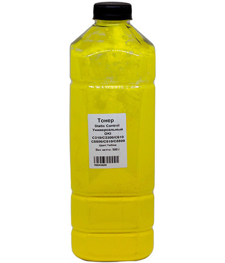 Тонер OKIUNIV3 Static Control для Oki C610/С810/C9650/Pro9541 Yellow 500 г