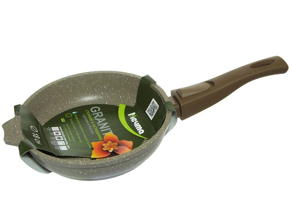 Сковорода 18см Гранит brown со съемной ручкой