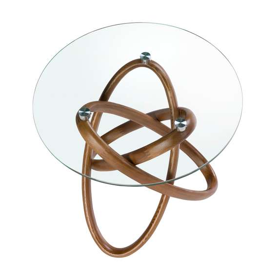 Приставной столик 2126/LT20051 из стекла и ореха