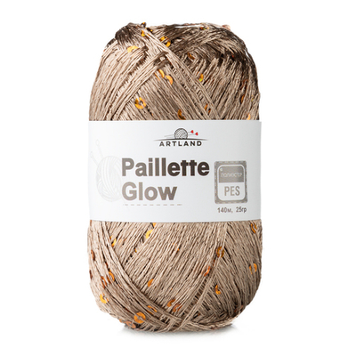 Добавочная нить п/э с пайетками, 25 гр, 140 м, тёмно-бежевый