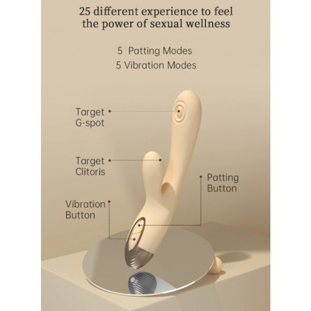 Вибратор-кролик Pada от Drywell бежевый