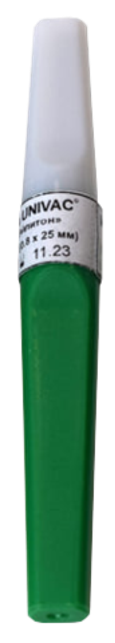 Игла двусторонняя UNIVAC® с визуальной камерой для взятия венозной крови: Варианты исполнения Размер 0,8*38 мм (типоразмер 21G, зелен колпачок) 100 шт