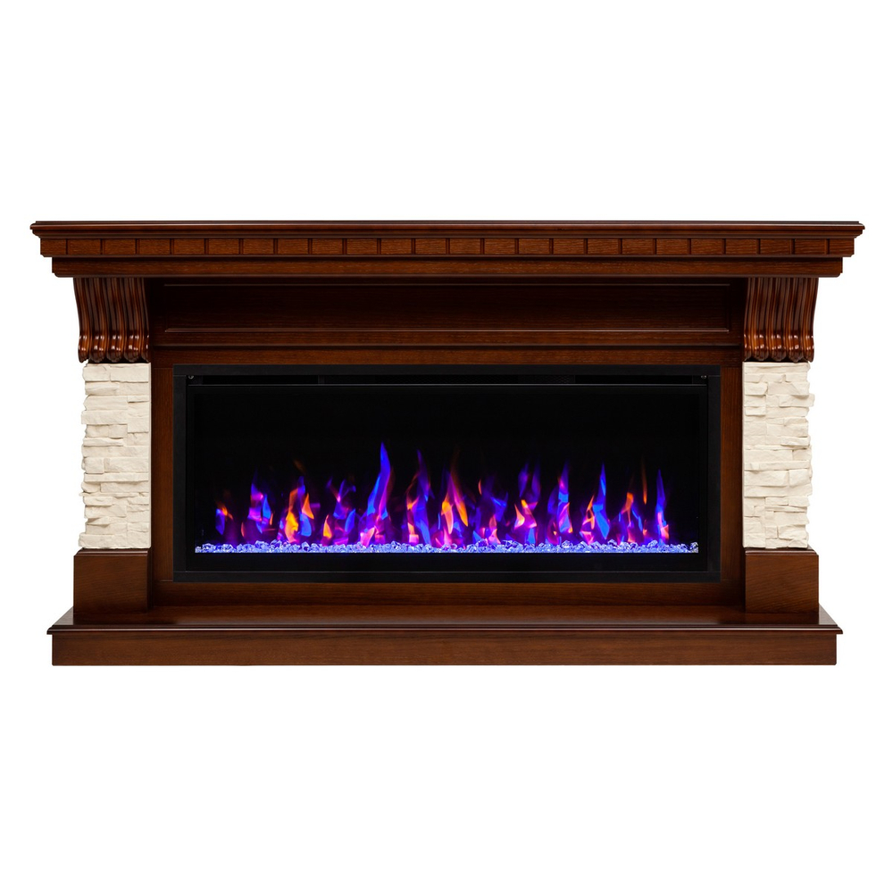 Электрокамин RealFlame Michigan 42/BV NT орех с очагом Saphir 42