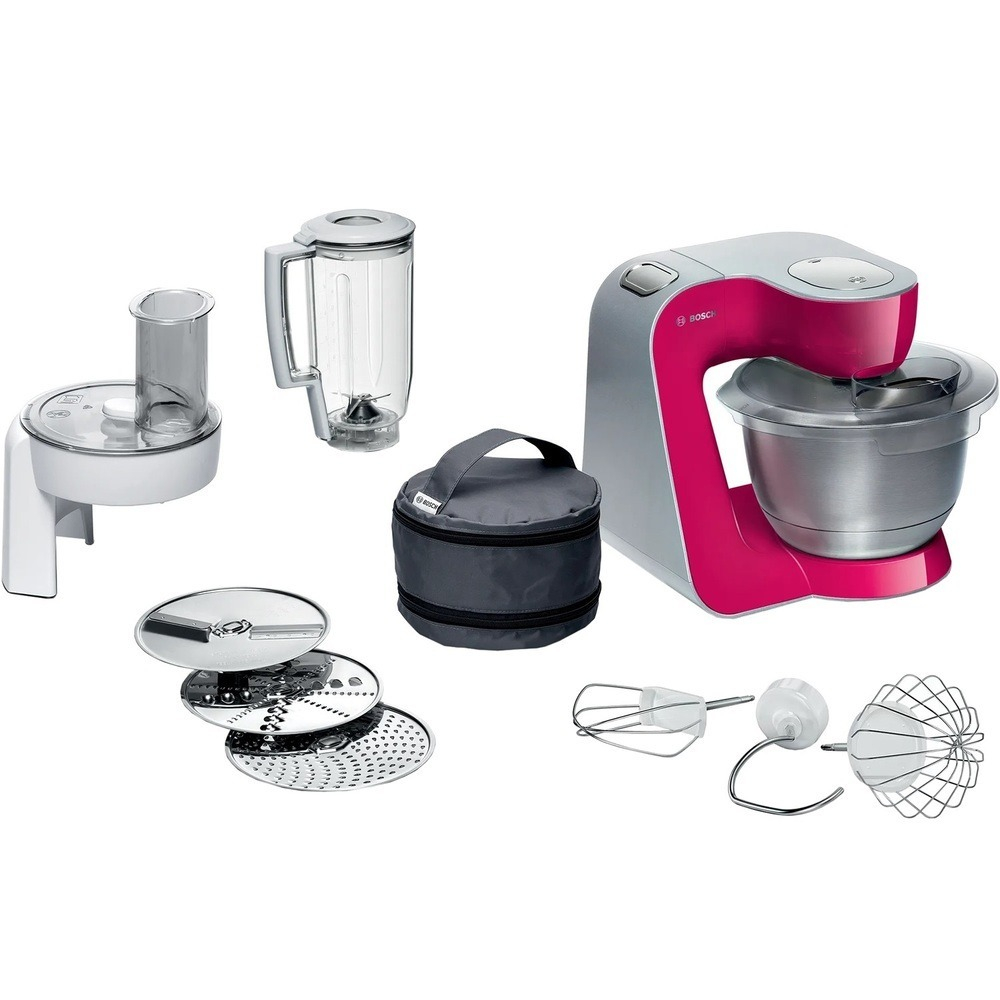 Кухонный комбайн Bosch MUM58420 рубиновый/серебристый