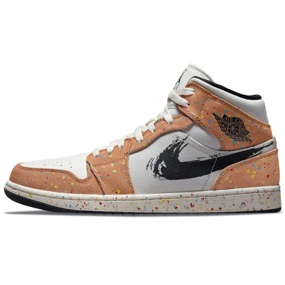 Кроссовки Air Jordan 1 Mid SE Brushstroke Paint Splatter