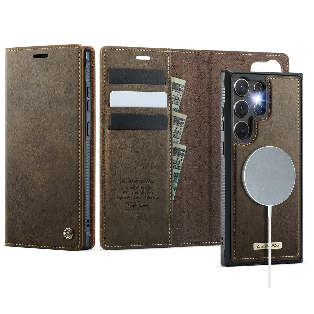 Чехол-кошелек CaseMe 2 in 1 MagSafe Samsung Galaxy S23 Ultra